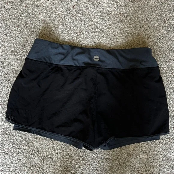 Avia Women's Athletic Shorts in Black and Gray - Picture 3 of 4
